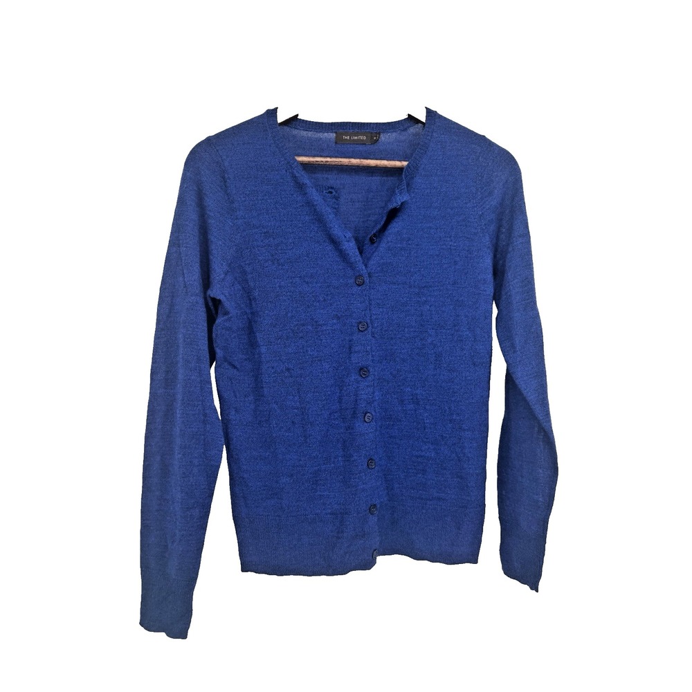 The Limited Y2K dainty Wool Blend Button Front Cardigan Sweater quiet luxury S